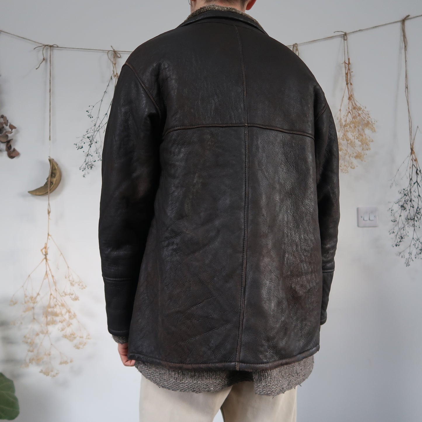 Brown sheepskin coat - size M/L