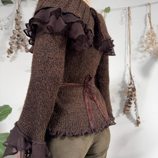 Brown knit jumper - size S/M