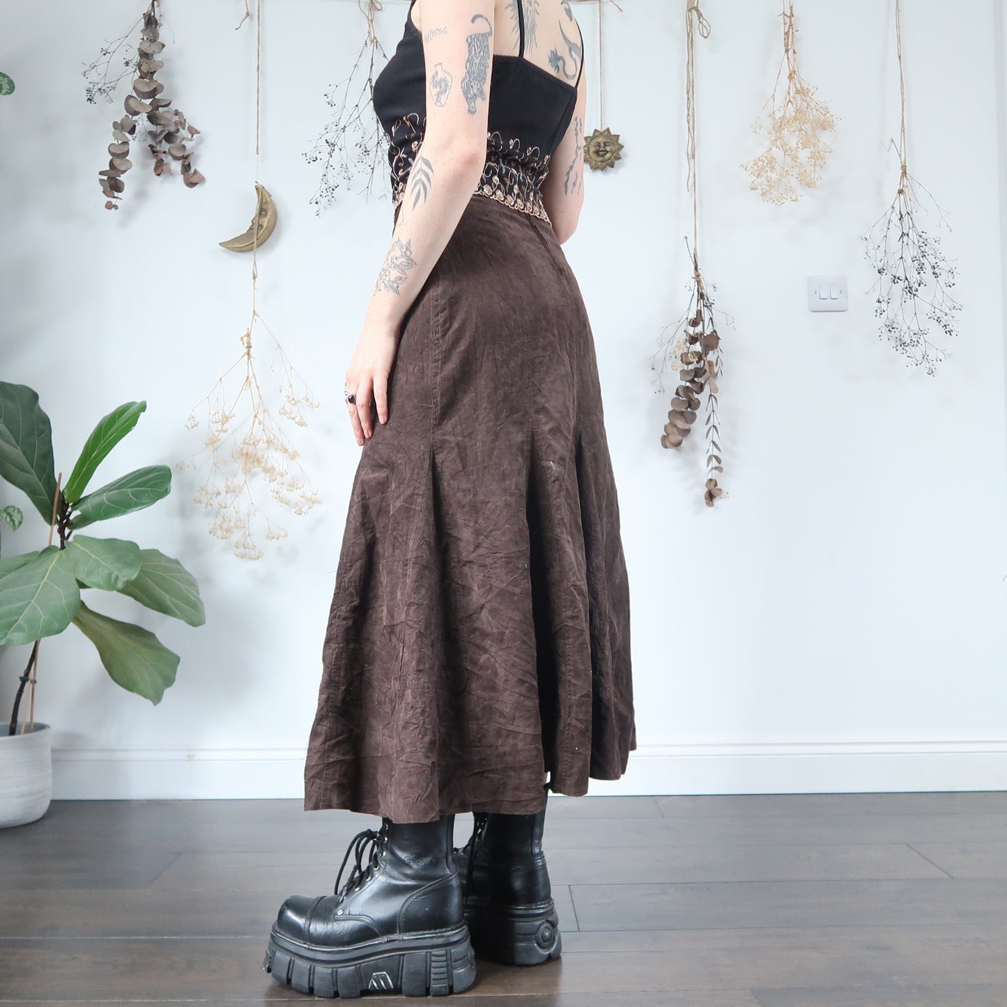 Brown cord skirt - size XS/S