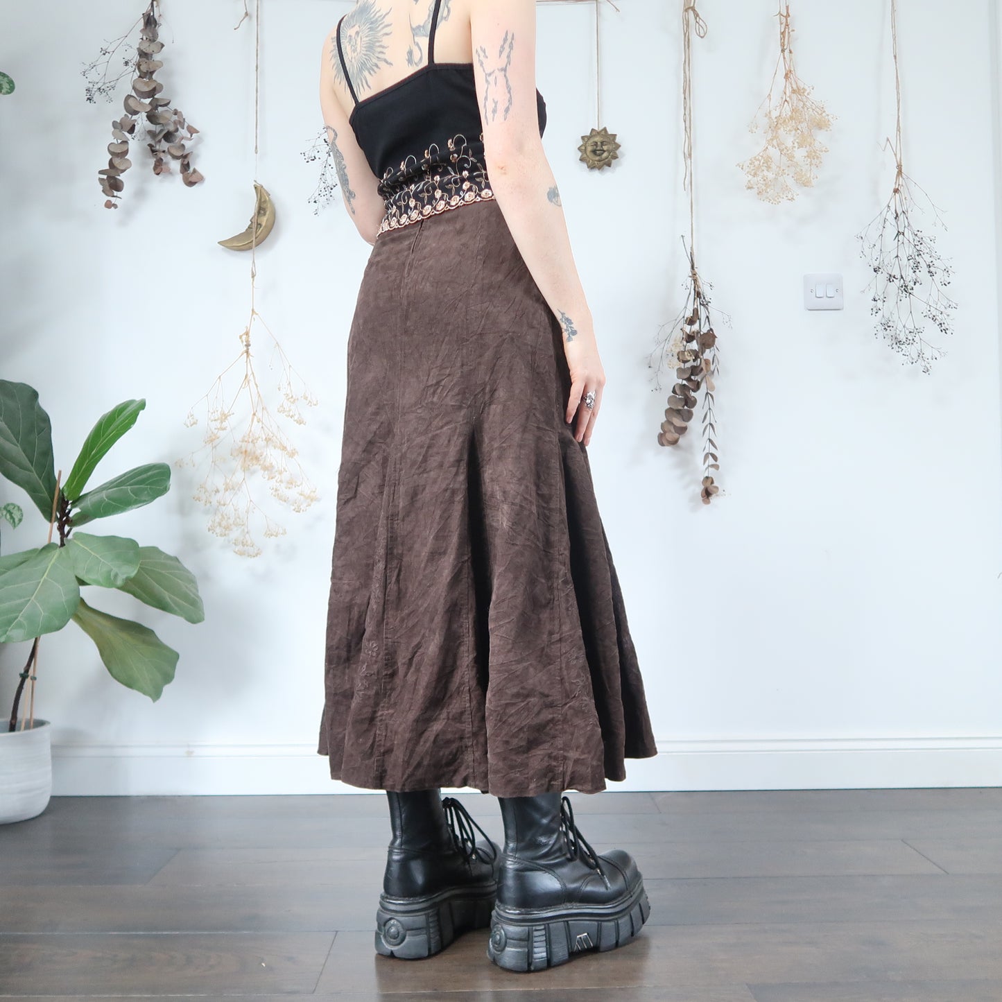 Brown cord skirt - size XS/S