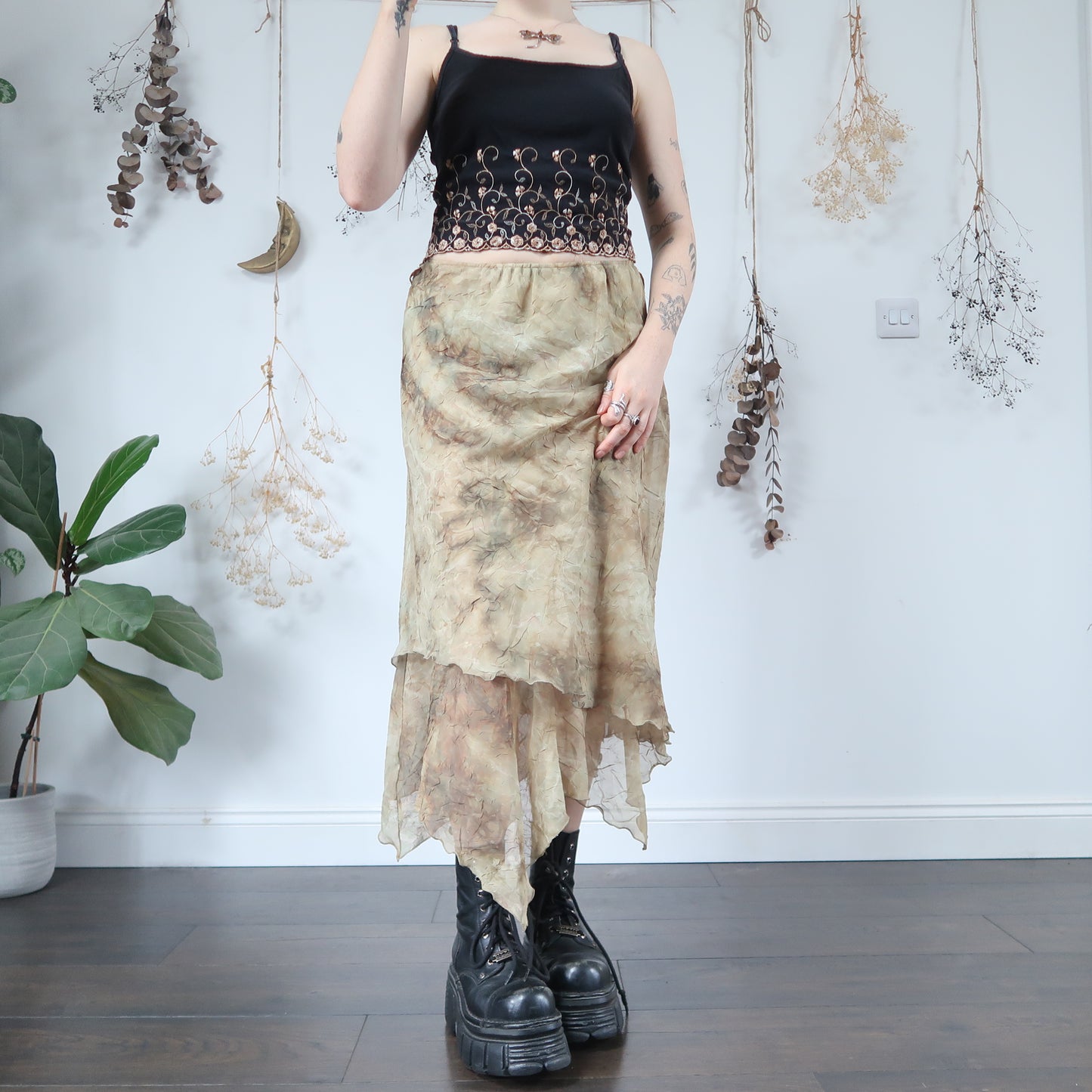 Green fairy grunge skirt - size XS