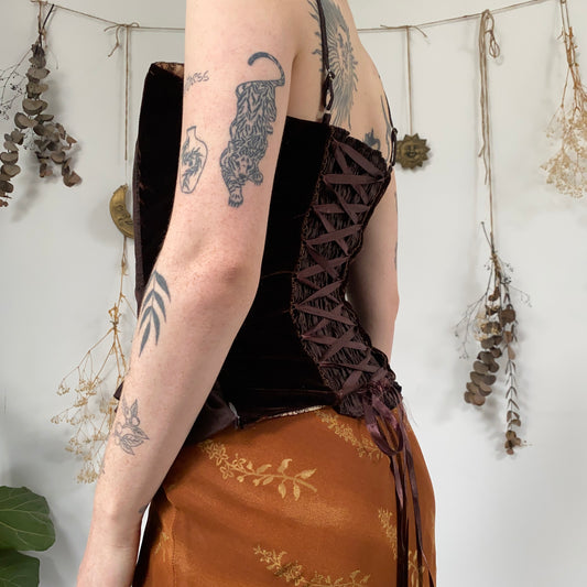 Brown corset top - size L