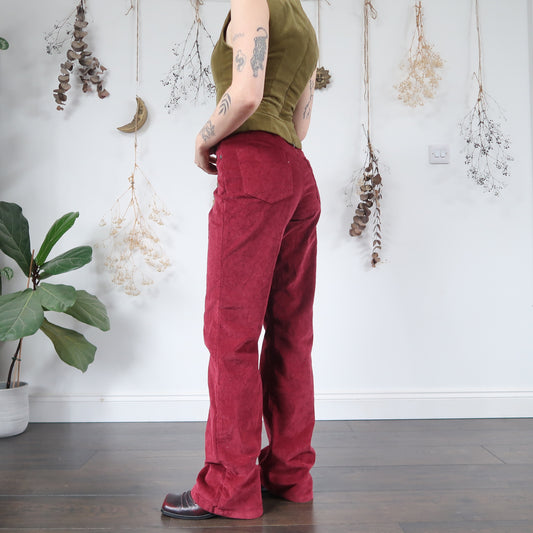 Raspberry cord trousers - size L