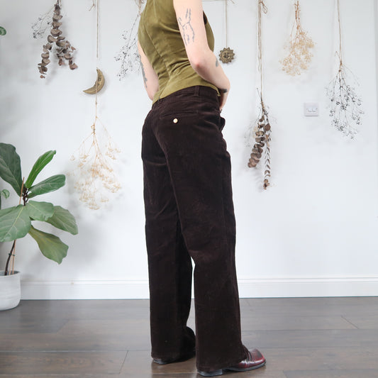 Brown cord trousers - size L