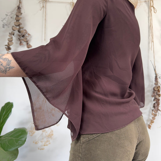 Brown floaty blouse - size M