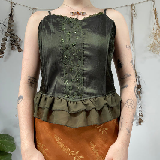 Green corset top - size M/L