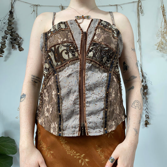 Earthy corset top - size L/XL