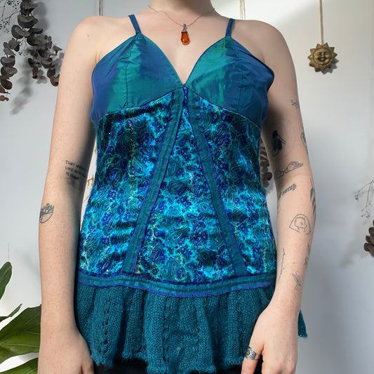 Blue iridescent top - size M