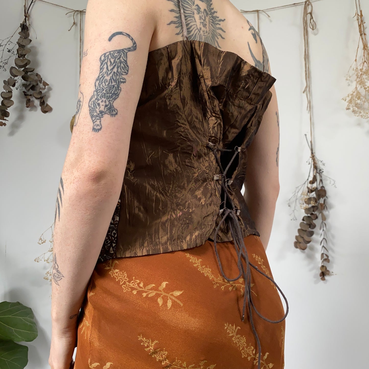 Earthy corset top - size L/XL