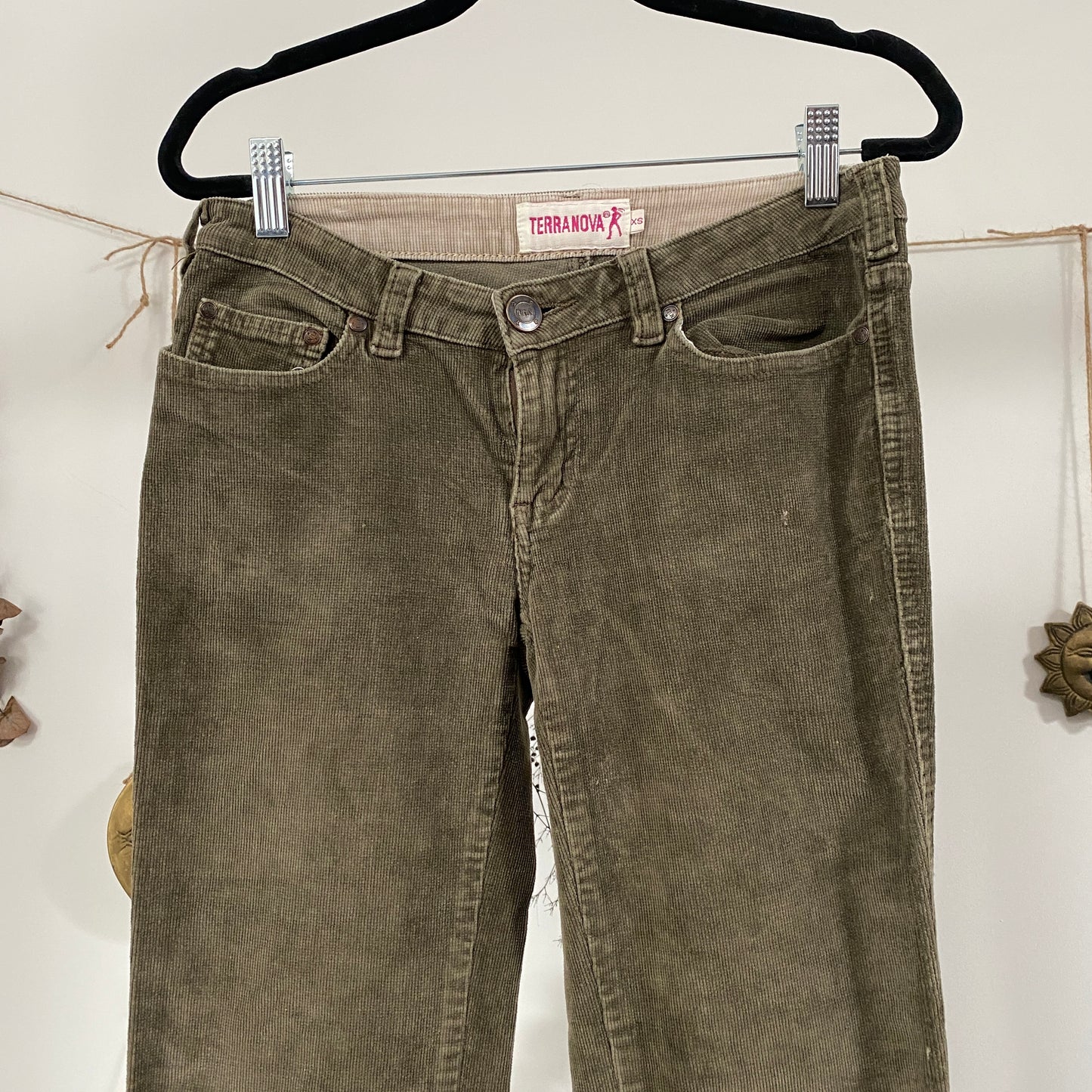 Khaki cord trousers - size XS/S