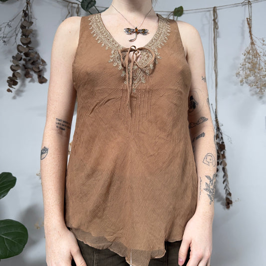 Tan tank top - size L