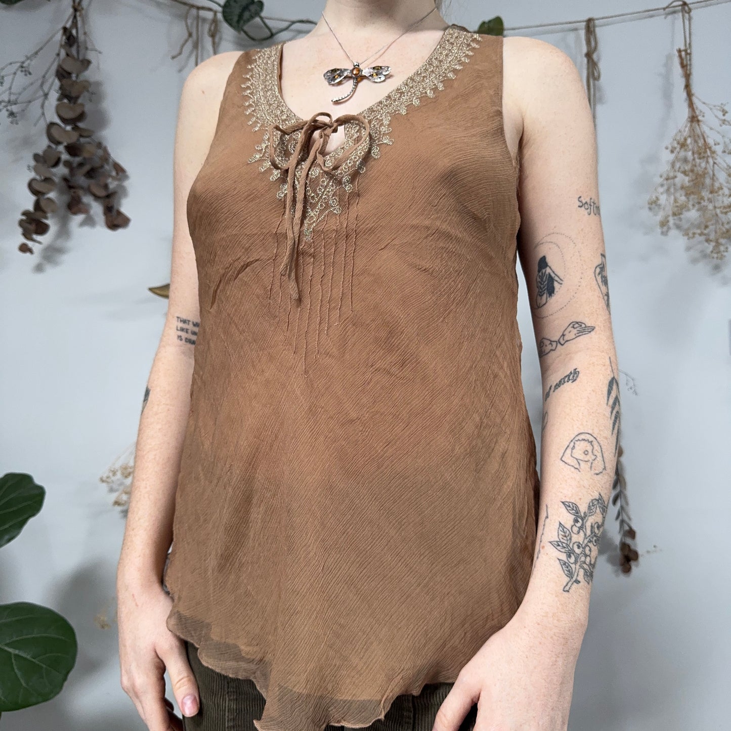 Tan tank top - size L