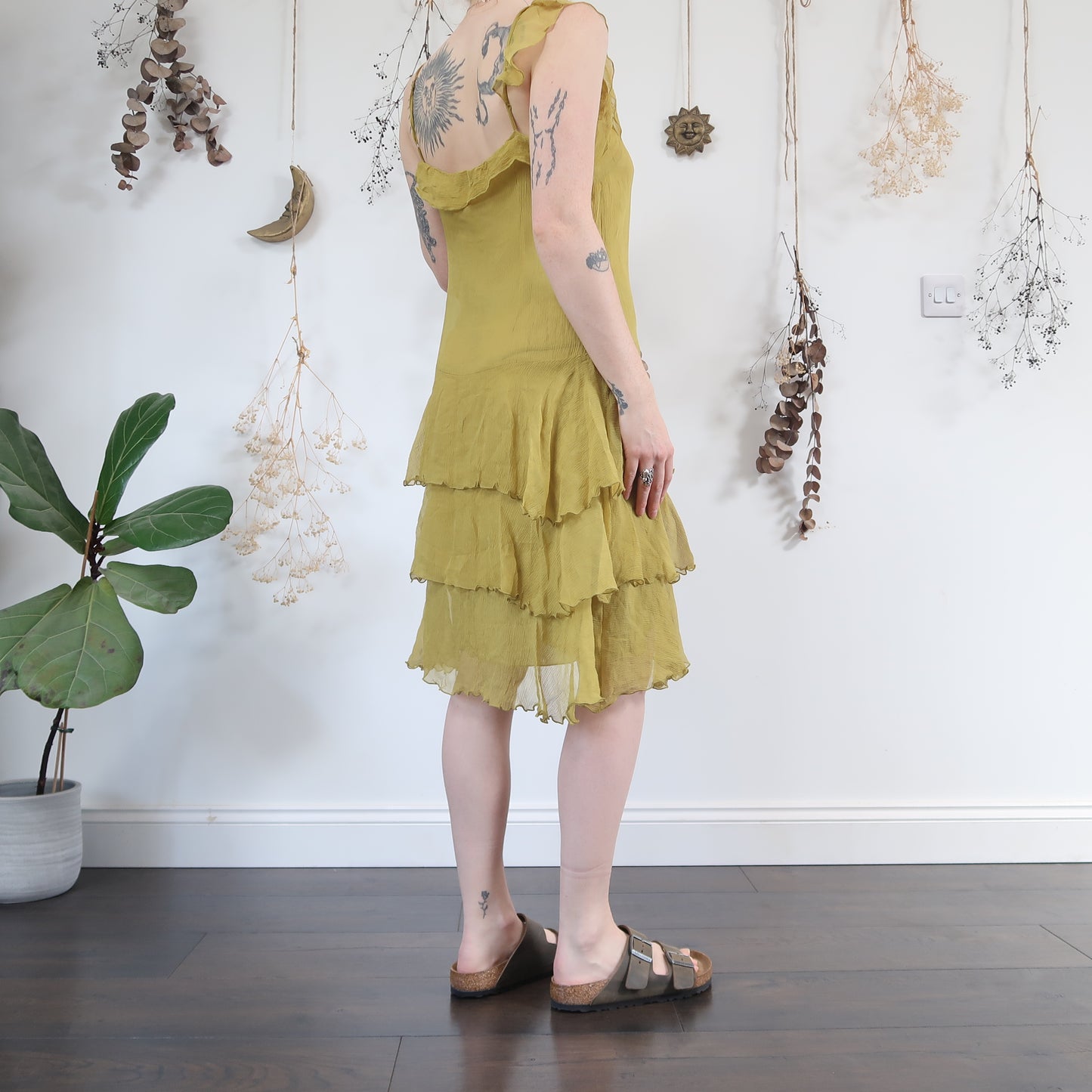 Silk green dress - size M