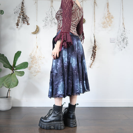Blue floral skirt - size M