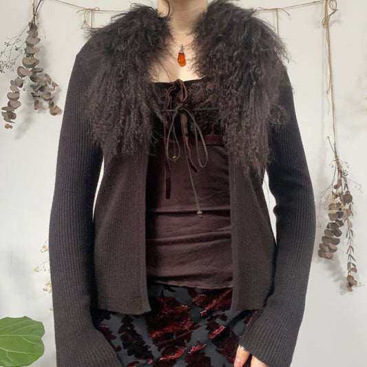 Brown knit cardigan - size M