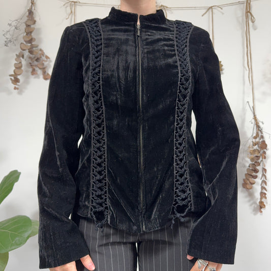 Black velvet jacket - size M