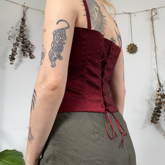 Deep red corset - size M