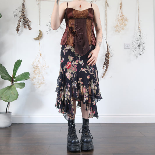 Floral beaded skirt - size L