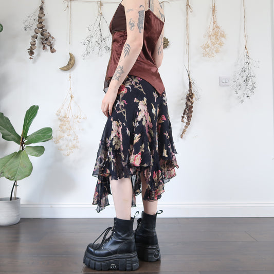 Floral beaded skirt - size L