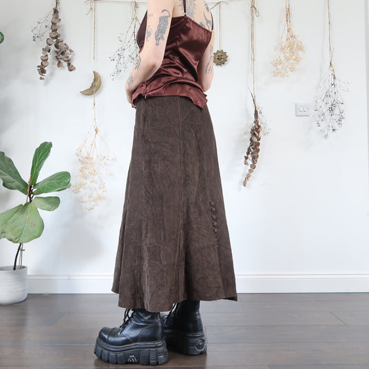 Khaki corduroy skirt - size L