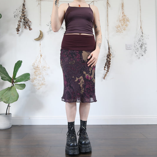 Purple paisley skirt - size M
