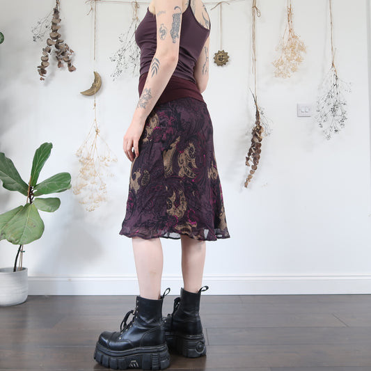 Purple paisley skirt - size M