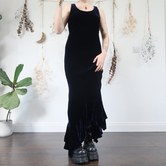 Blue velvet dress - size M