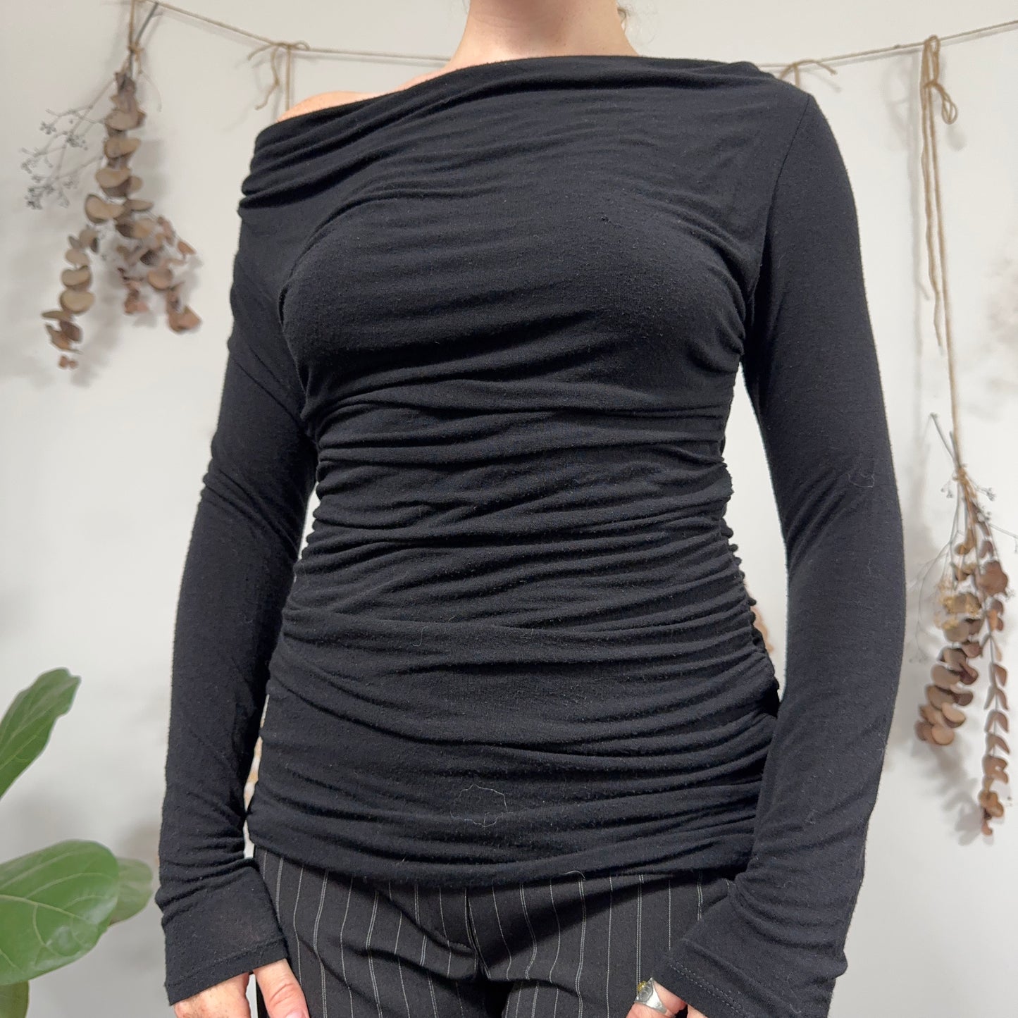 Black drape top - size M/L