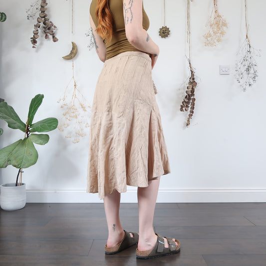 Beige midi skirt - size L/XL