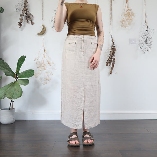 Cream linen skirt - size S
