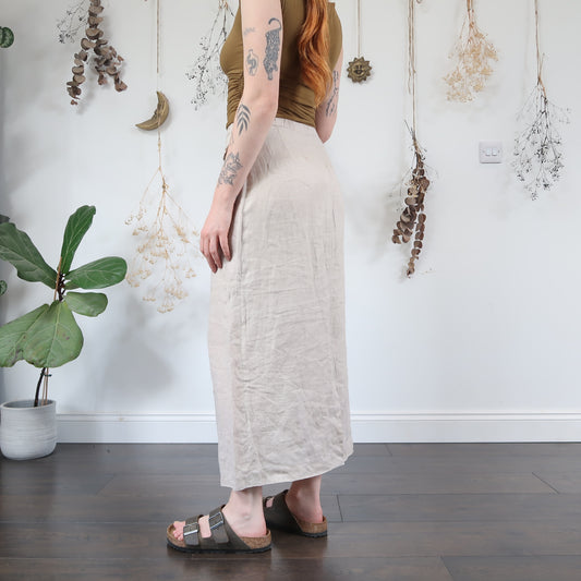 Cream linen skirt - size S