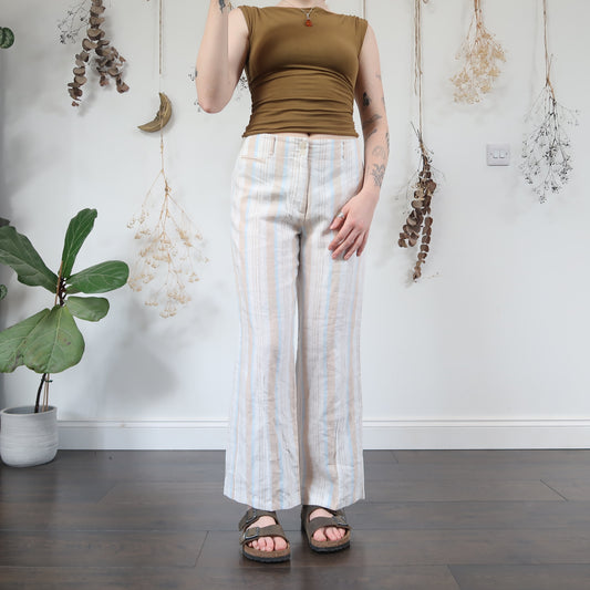 Striped linen trousers - size S/M