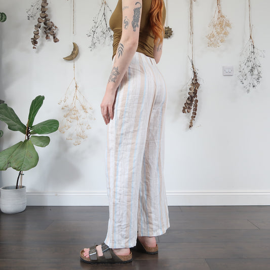 Striped linen trousers - size S/M