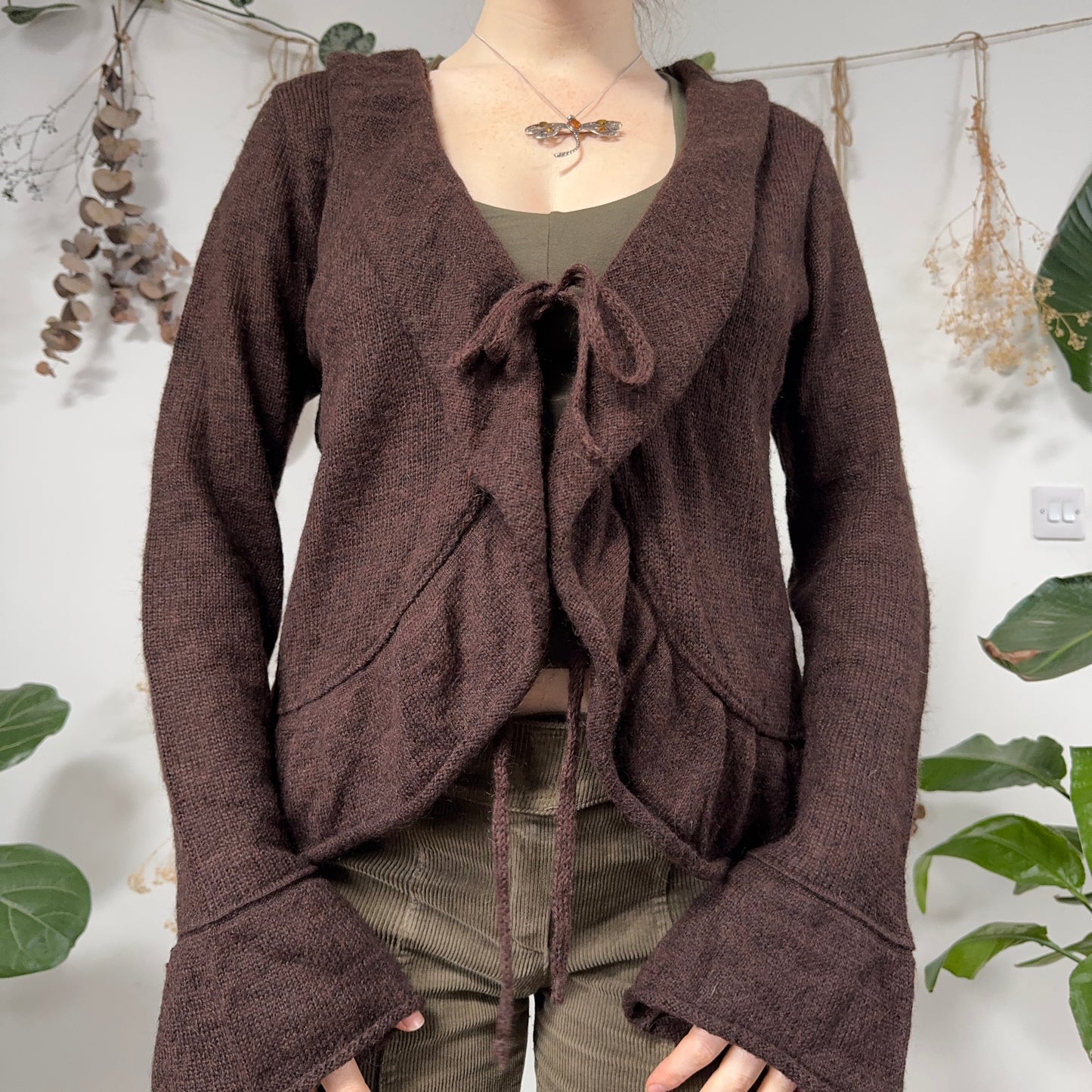 Brown knit cardigan - size L