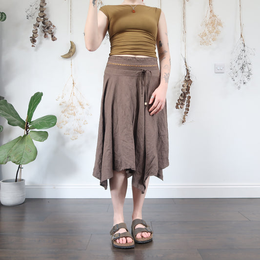Brown linen skirt - size S/M
