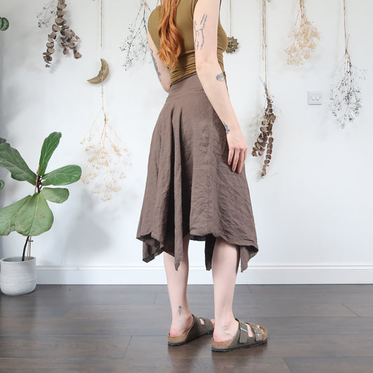 Brown linen skirt - size S/M