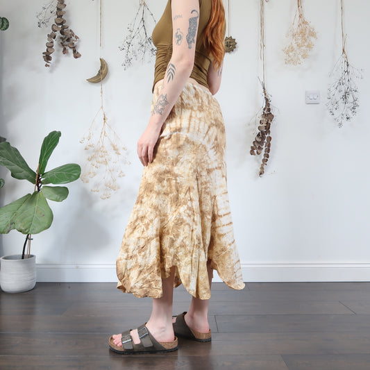 Tie dye broderie anglaise skirt - size L