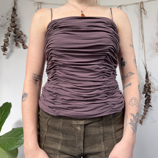 Silk ruched cami - size M