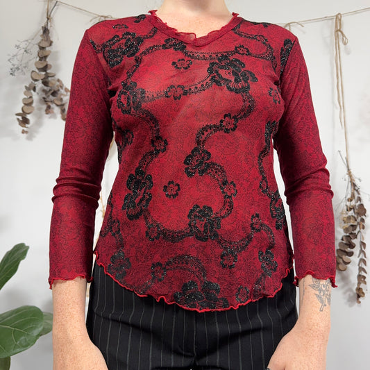 Red mesh top - size M