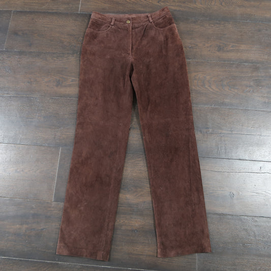 Brown suede trousers - 27"