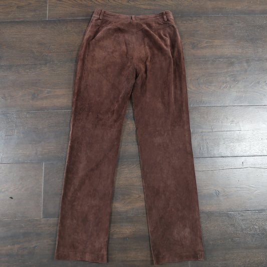 Brown suede trousers - 27"