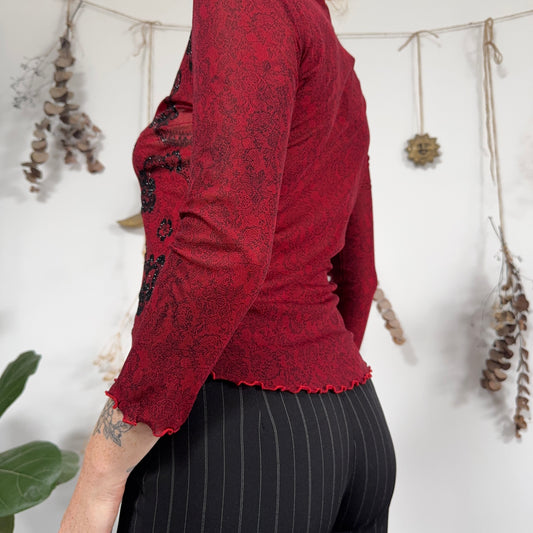 Red mesh top - size M
