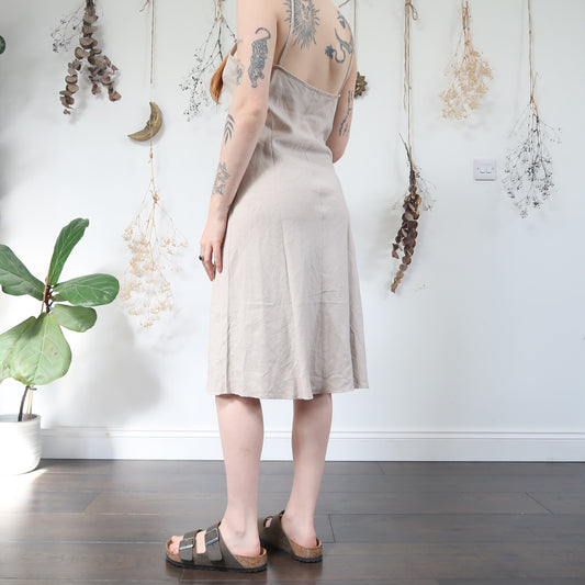 Beige linen dress - size S/M
