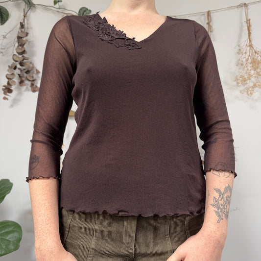 Brown mesh top - size M/L