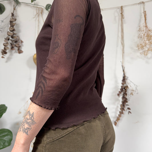Brown mesh top - size M/L