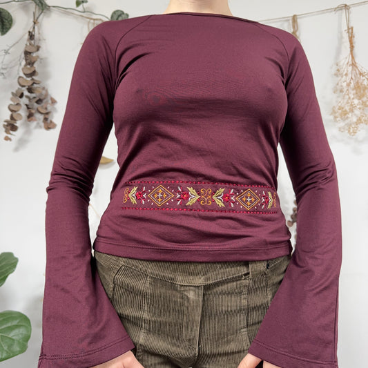 Purple long sleeve top - size XS/S