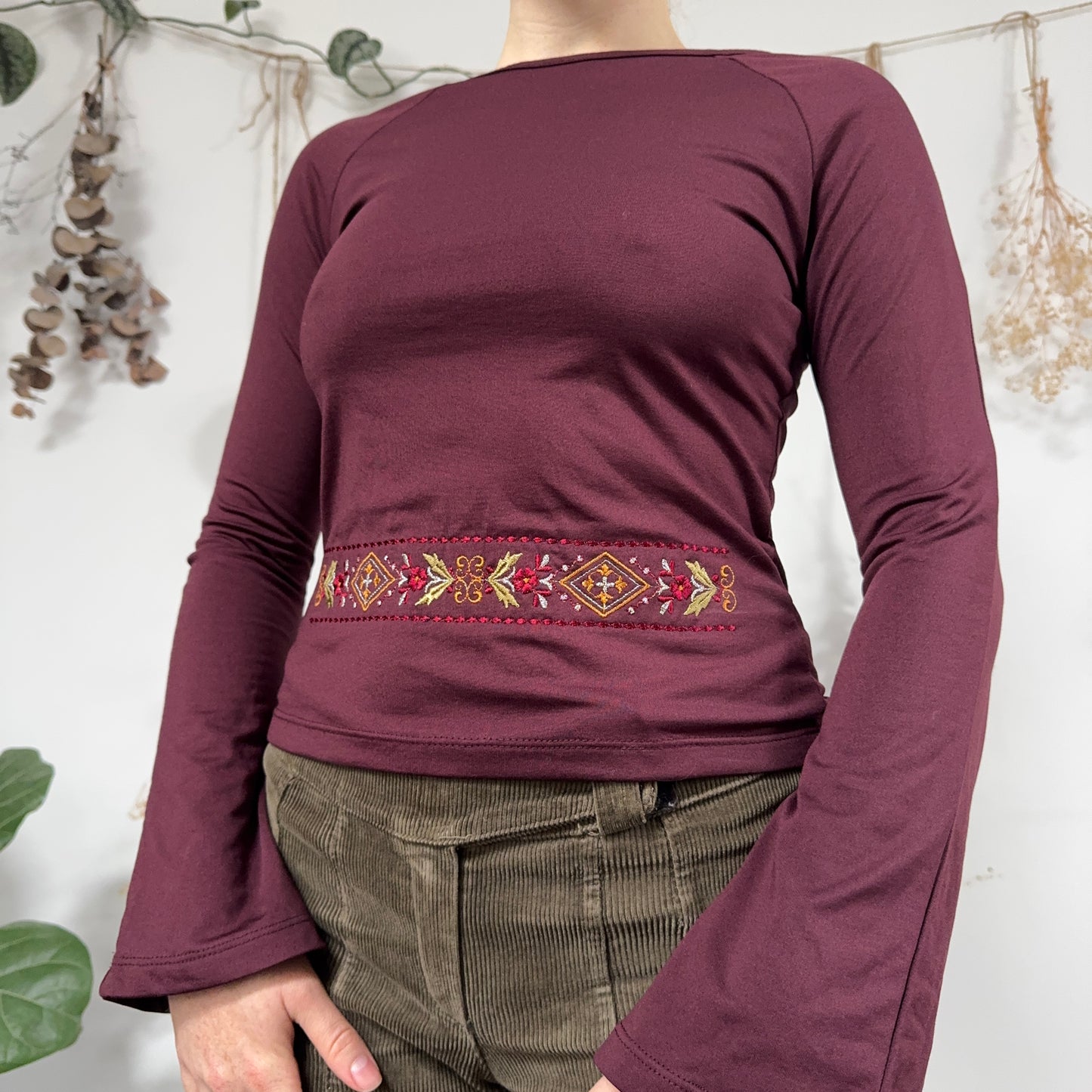 Purple long sleeve top - size XS/S