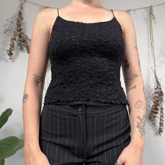 Black lace cami - size XS/S