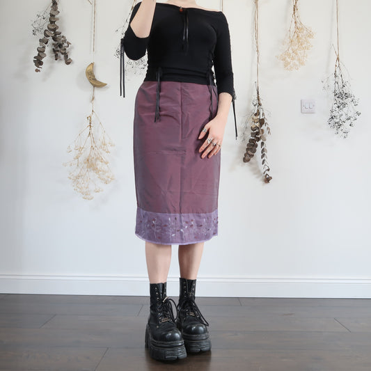 Purple midi skirt - size 10