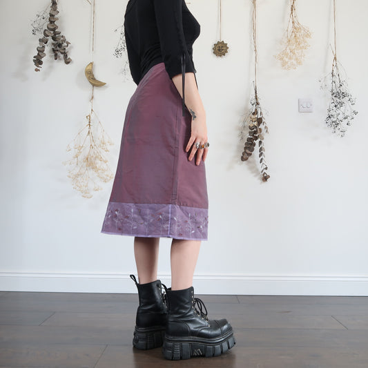 Purple midi skirt - size 10